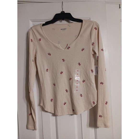 NWT Women's Old Navy Fitted Long Sleeve Rib Knit Tee Size 2X (20-22) Dits Floral - Picture 6 of 10